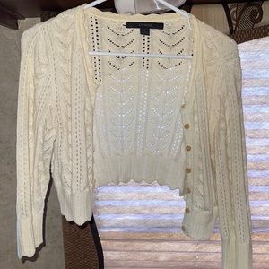 White cropped cardigan size small